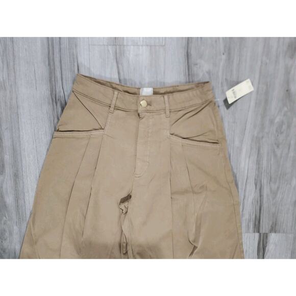 Anthropologie Pants 2 Women's Maeve The Colette Wide Leg Pleated Khaki Nwt $148 - Picture 4 of 13